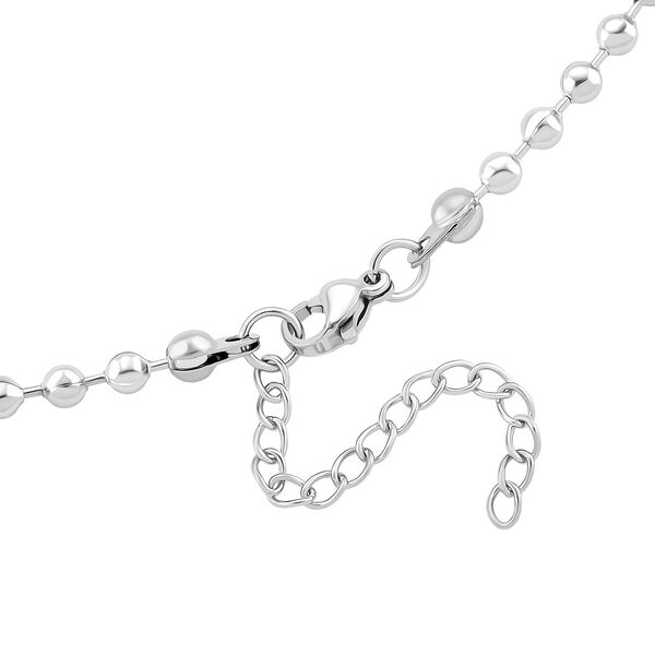 Designer-inspiriert Kugel Halskette ca. 50 cm, Reiner Edelstahl ca. 8,00g, Silberfarben image number 4