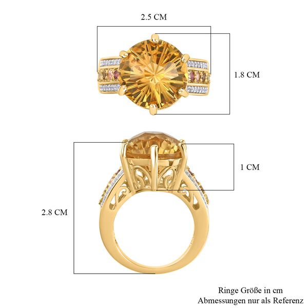 Citrin, mehrfarbiger Turmalin und Zirkon-Ring - 10,01 ct. image number 6