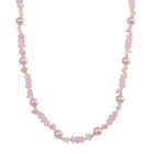 Rosa Muschelkernperle, Rosenquarz Halskette ca. 45 cm+ 5 cm Extender, Std Gelb