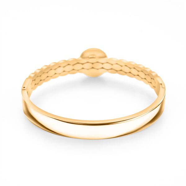 Grüner Howlit, Weißer Kristall Armreif ca. 19 cm Reiner Edelstahl, vegoldet, 2.51 ct image number 4