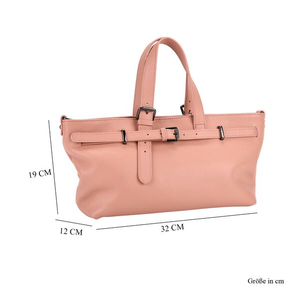 Echtleder-Crossbody-Bag im Trapez-Design, 32x12x19 cm, Pink image number 8