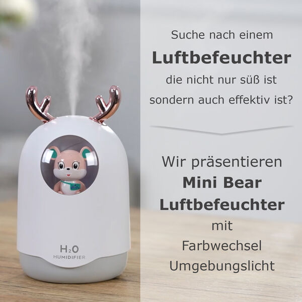 USB-Mini-B&auml;ren-Luftbefeuchter mit farbwechselndem Umgebungslicht, wei&szlig; image number 6