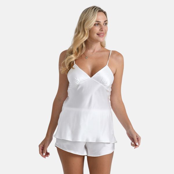 LA MAREY Seidentop aus Maulbeerseide, Gr&ouml;&szlig;e S, Elfenbeinfarben image number 0