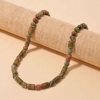 Unakite Halskette, 45 cm - 220 ct.