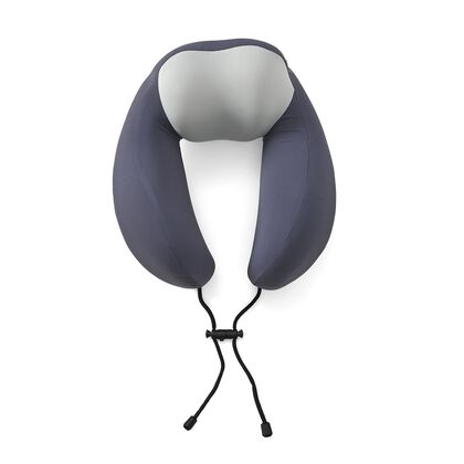 Reisekissen aus Memory-Schaum mit verstellbarem Kordelzug, ergonomisch geformt f&uuml;r Nackenst&uuml;tze, 29x16x25 cm, Lila