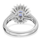 AAA Tansanit und Zirkon Halo-Ring, 925 Silber platiniert  ca. 1,30 ct image number 5