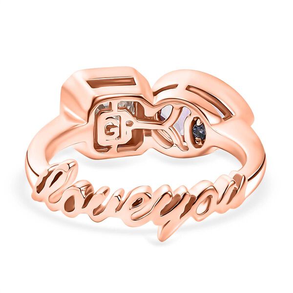 GP Amore Kollektion - Moissanit, Rose De France Amethyst Ring 925 Silber 750 Roségold Vermeil (Größe 19.00) ca. 2.20 ct image number 5