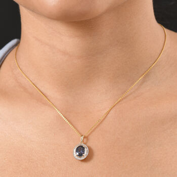 LUXORO AAA Pfau Tansanit und Diamant Anh&auml;nger in 585 Gold - 3,48 ct.