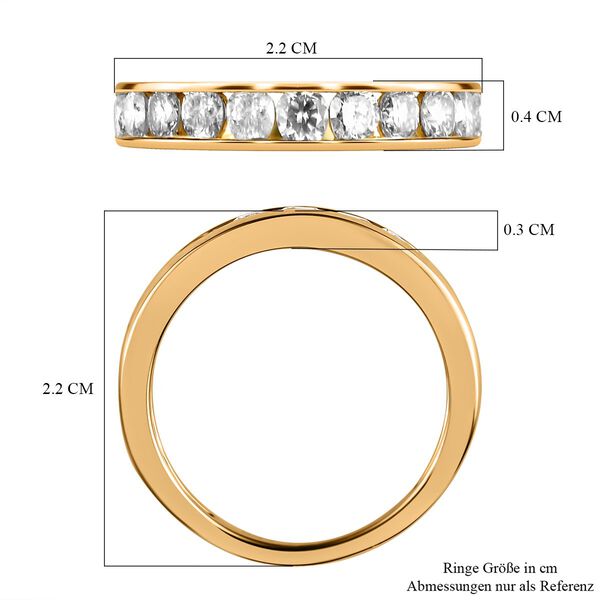 Diamant Half Eternity-Ring, I2-GH (Top-Wesselton) SGL zertifiziert, 585 Gelbgold (Gr&ouml;&szlig;e 18.00) ca. 1.00 ct image number 7