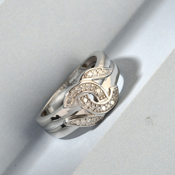 Diamant Ring 925 Silber platiniert  ca. 0,15 ct image number 2