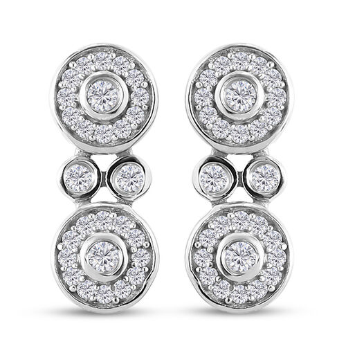 88 Facetten Moissanit Ohrhänger 925 Silber platiniert ca. 0,44 ct.  image number 0