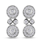 88 Facetten Moissanit Ohrringe 925 Silber platiniert ca. 0,44 ct.