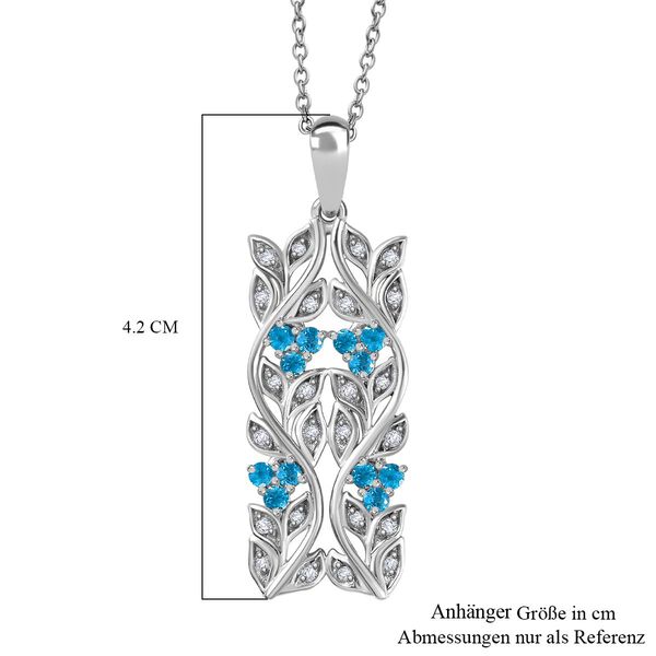ALLORO AA Neon Apatit und Zirkon Anhänger mit 45cm Kette - 0,88 ct. image number 7