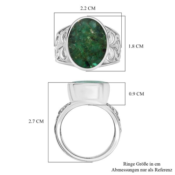 Smaragd-Matrix Ring 950 Kupfer (Gr&ouml;&szlig;e 21.00) ca. 4,10 ct image number 7