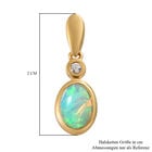 Natürliche, äthiopische Opal und weiße Zirkon-Ohrringe, 925 Silber vergoldet ca. 1,11 ct image number 5