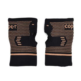 Kupferfaser Handgelenk Bandagen Paar stützend atmungsaktiv Schwarz Kupfer