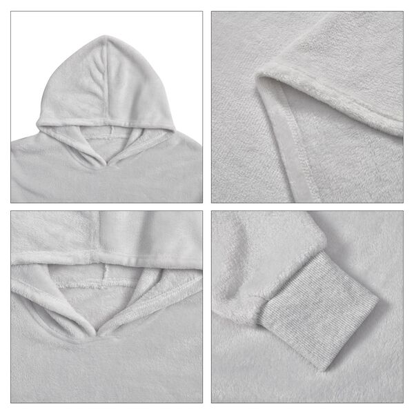 Flauschiger Flanell Hoodie mit gro&szlig;er Tasche, hellgrau image number 7