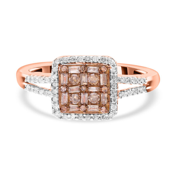 Champagner- und wei&szlig;er Diamant-Ring - 0,50 ct.