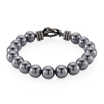 Terahertz Armband ca. Flexibles cm Reiner Edelstahl Schwarz oxidiert ca. 120.00 ct