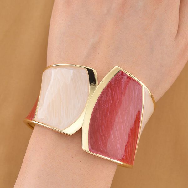 Emaille-Armreif im Colorblock-Design, 17cm, Maroon image number 2