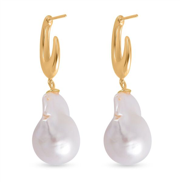 13-16 mm weiße Barockperlen-Ohrringe image number 5