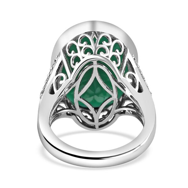 Verde Onyx und Zirkon Ring - 14,78 ct. image number 6