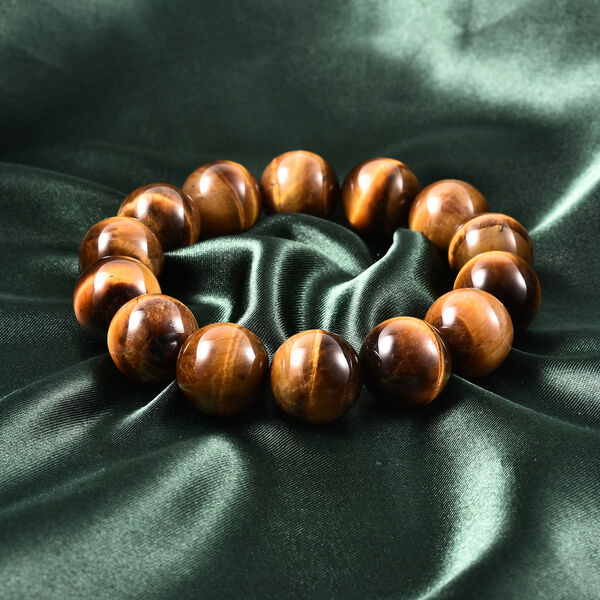 Flexibles, gelbes Tigerauge Armband, ca. 17,8-19 cm lang, 925 Silber ca. 425,00 ct image number 2