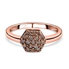 Natürlicher Champagner Diamant Ring 925 Silber Roségold Vermeil (Größe 16.00) ca. 0.20 ct