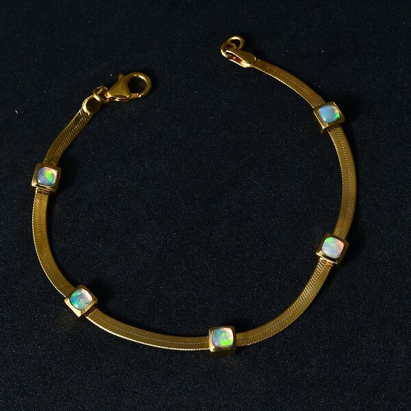 AA natürliches, äthiopisches Welo Opal-Armband, 19cm - 1,22 ct. image number 3