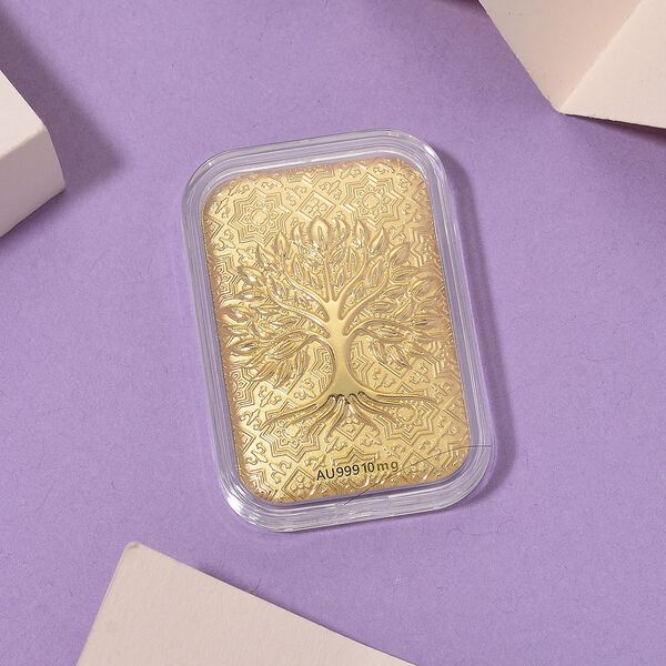 EXKLUSIVES GESCHENK - 999er Goldfolie mit Lebensbaum-Motiv 10mg image number 2