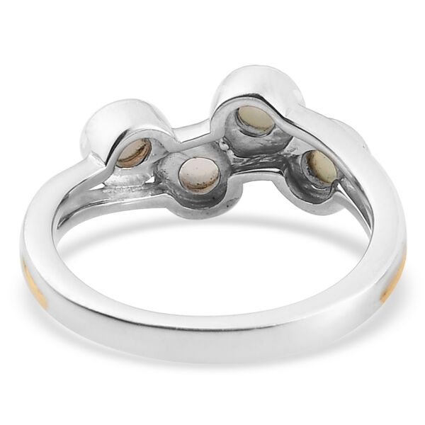 Natürlicher Äthiopischer Opal Ring 925 Silber Bicolor  ca. 0,41 ct image number 6