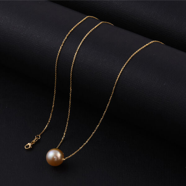 ILIANA - goldene S&uuml;dsee Perlen-Solit&auml;r-Anh&auml;nger mit Kette in 750 Gelbgold image number 2