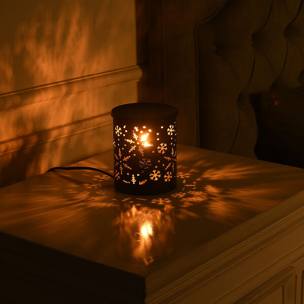 Aromatherapie, Handgefertige Eisen Lampe mit ätherischem Öl, 5ml, Schneeflocken Muster image number 2