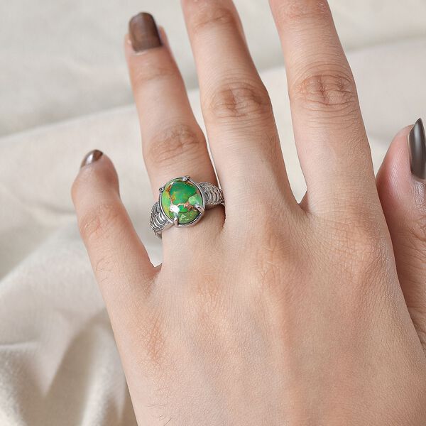 Gr&uuml;ner Mojave T&uuml;rkis-Ring - 4,71 ct. image number 3