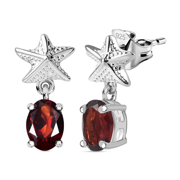 Rote Granat-Ohrringe - 1,99 ct.