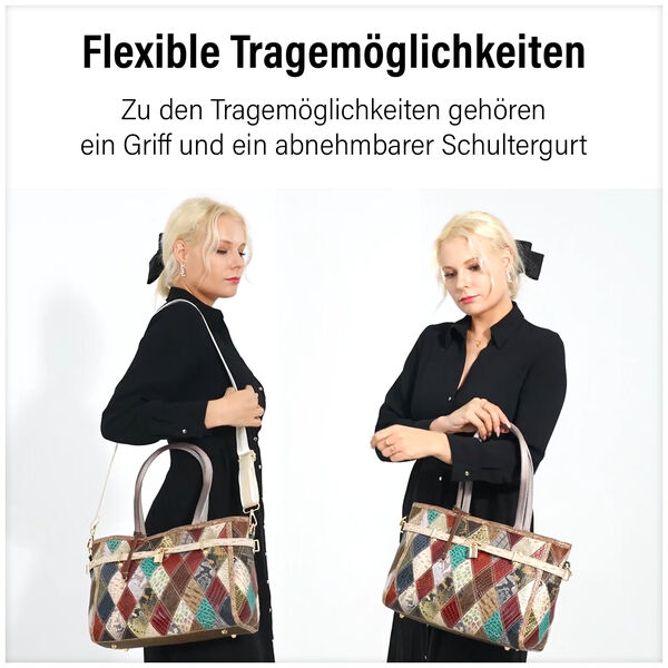 Chaos by Elsie-  Echtleder Tasche mit Regenbogen-Mattwebmuster image number 9