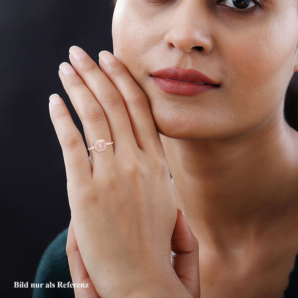 Natürlicher, rosa und SGL zertifizierter weißer Diamant-Ring - 0,33 ct. image number 3