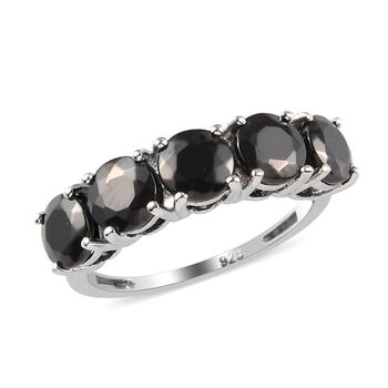 Elite Shungit Ring 925 Silber platiniert (Gr&ouml;&szlig;e 16.00) ca. 1,27 ct