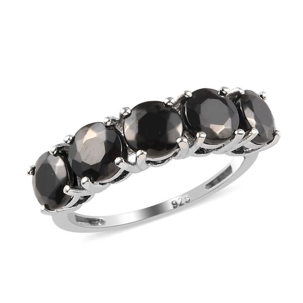 Elite Shungit Ring 925 Silber Platin-&Uuml;berzug image number 0