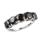 Elite Shungit Ring 925 Silber platiniert (Größe 16.00) ca. 1,27 ct