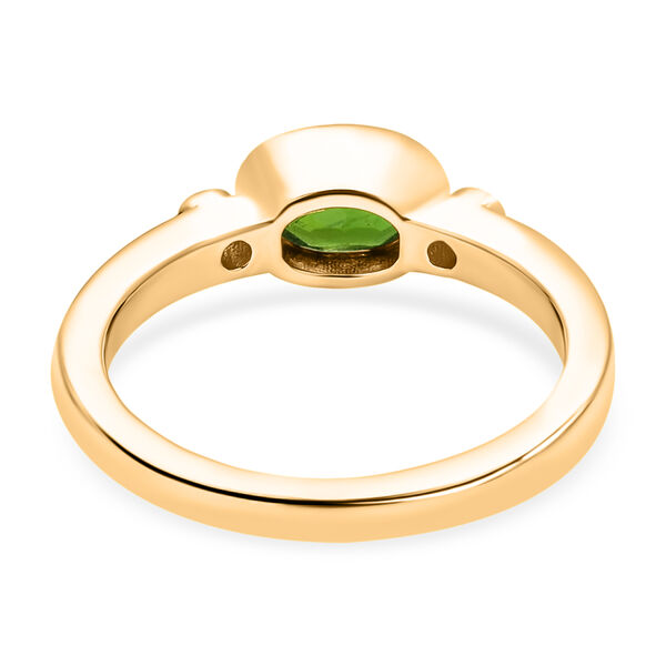 Natürlicher Chromdiopsid und Zirkon Ring 925 Silber vergoldet  ca. 0,82 ct image number 7