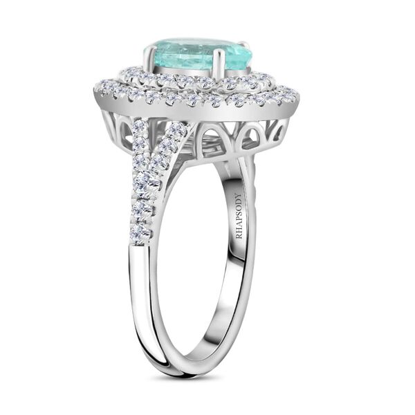 CHAIRMAN VAULT COLLECTION - AAAA Paraiba Turmalin, Wei&szlig;er Diamant Ring, zertifiziert und gepr&uuml;ft, 950 Platin (Gr&ouml;&szlig;e 17.00) ca. 2.75 ct image number 3