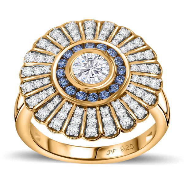 J Francis gefertigt mit SWAROVSKI- Blauer und weißer Swarovski Zirkonia Ring image number 5