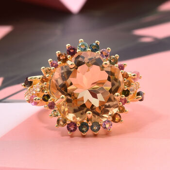 AA Citrin, Multi-Turmalin und Zirkon Ring - 11,84 ct.