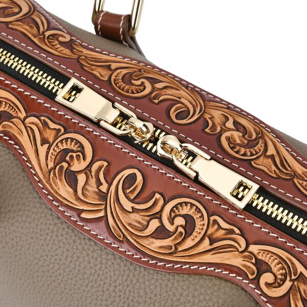 Grand Pelle  - Echtleder Umhängetasche, 34,5x15x21 cm, grün image number 11