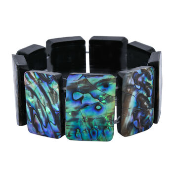 Royal Bali Kollektion - Abalone Muschel flexibel Armband ca. 19 cm