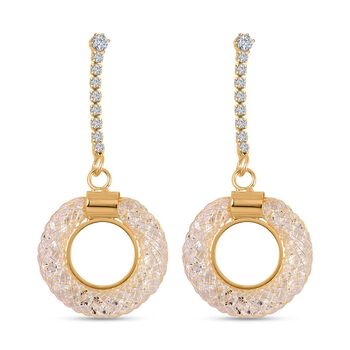 Wei&szlig;er Kristall Ohrringe Reines Messing