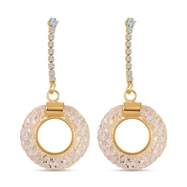 Wei&szlig;er Kristall Ohrringe Reines Messing