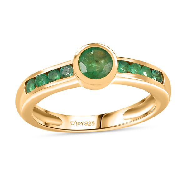 Timeless Embrace - D joy Kagem Sambischer Smaragd Ring 925 Silber 750 Gelbgold Vermeil (Gr&ouml;&szlig;e 18.00) ca. 0.76 ct image number 4