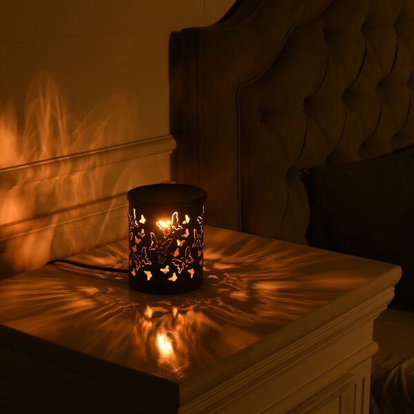 Aromatherapie, Handgefertige Eisen Lampe mit &auml;therischem &Ouml;l, 5ml, Schmetterling Muster image number 2